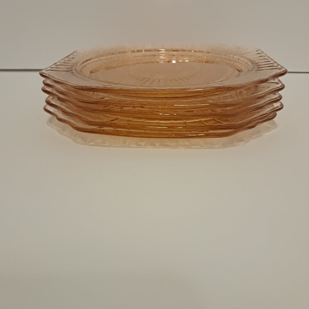 Set of five vintage Anchor Hocking Blush salad plates - Picture 6 of 9